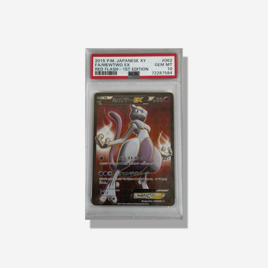 2015 P.M. JAPANESE XY FA/MEWTWO EX RED FLASH 1ST EDITION PSA 10